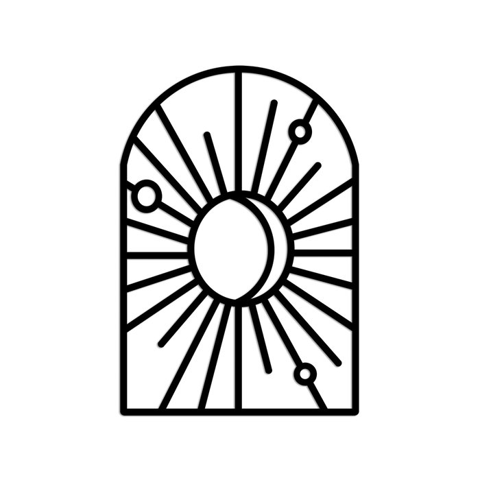 Wallity Window And Crescent - L Escultura de pared de metal negra Wallity Window And Crescent - L Escultura de pared de metal negra